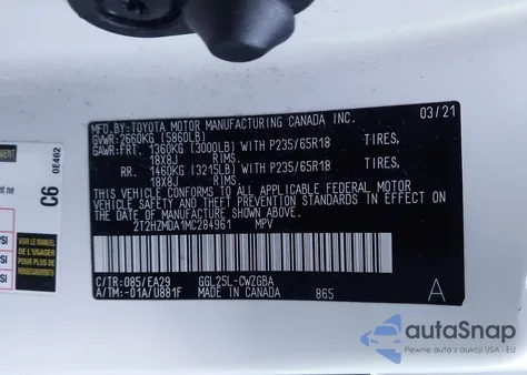 2021 Lexus Rx 350 from USA, damaged, VIN 2T2HZMDA1MC284961